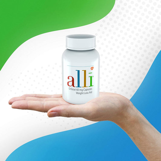 Alli Weight Loss Diet Pills, Orlistat 60 mg Capsules, Non Prescription Weight Loss Aid, 120 Count
