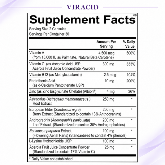 Ortho Molecular Products Viracid Immune Health, 60 Capsules