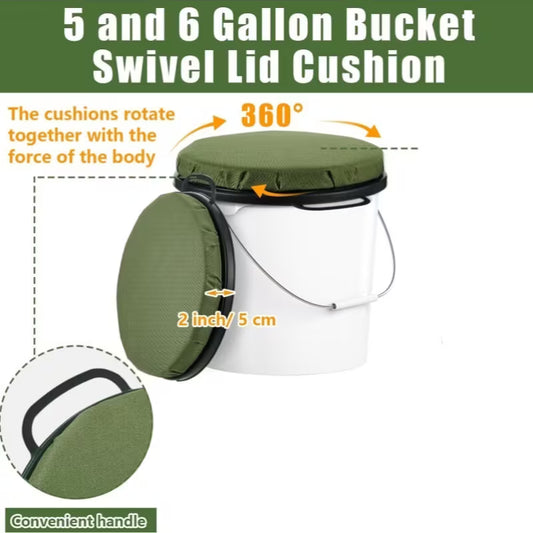 Sit N Spin Black Bucket Seat 5-Gallon Bucket Seat Lids, 360° Swivel, Green – 2 Pack