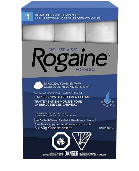 Men's ROGAINE 5% Minoxidil Unscented Foam (3 Month Supply) New.