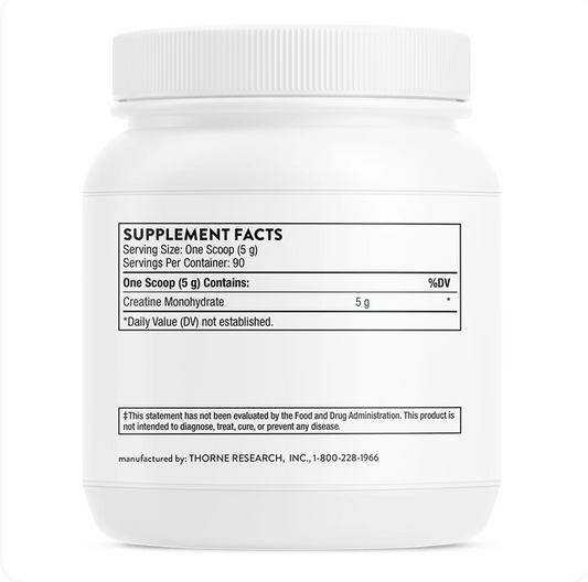 Thorne Creatine Monohydrate - NSF Certified for Sport | 450g Unflavoured Powder